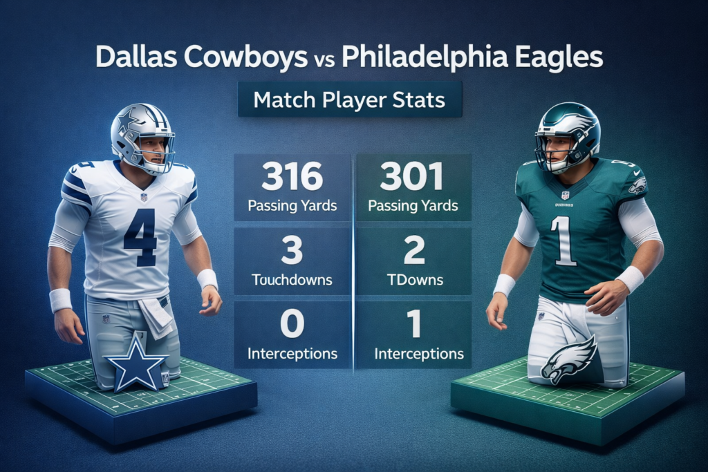 dallas cowboys vs philadelphia eagles match player stats